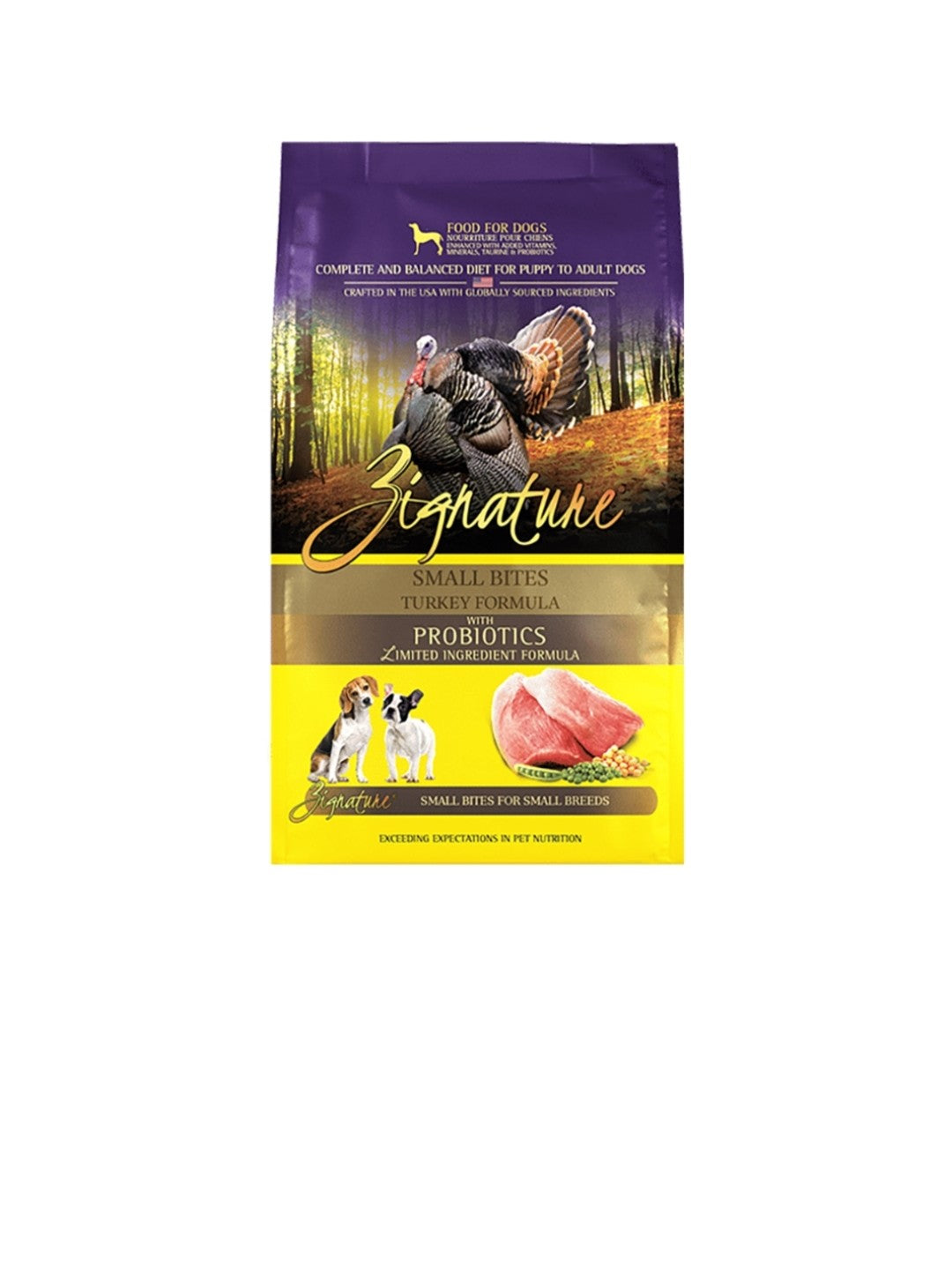 Zignature Dog Original Grain Free Small Bites Turkey With Probiotics 12.5 lb