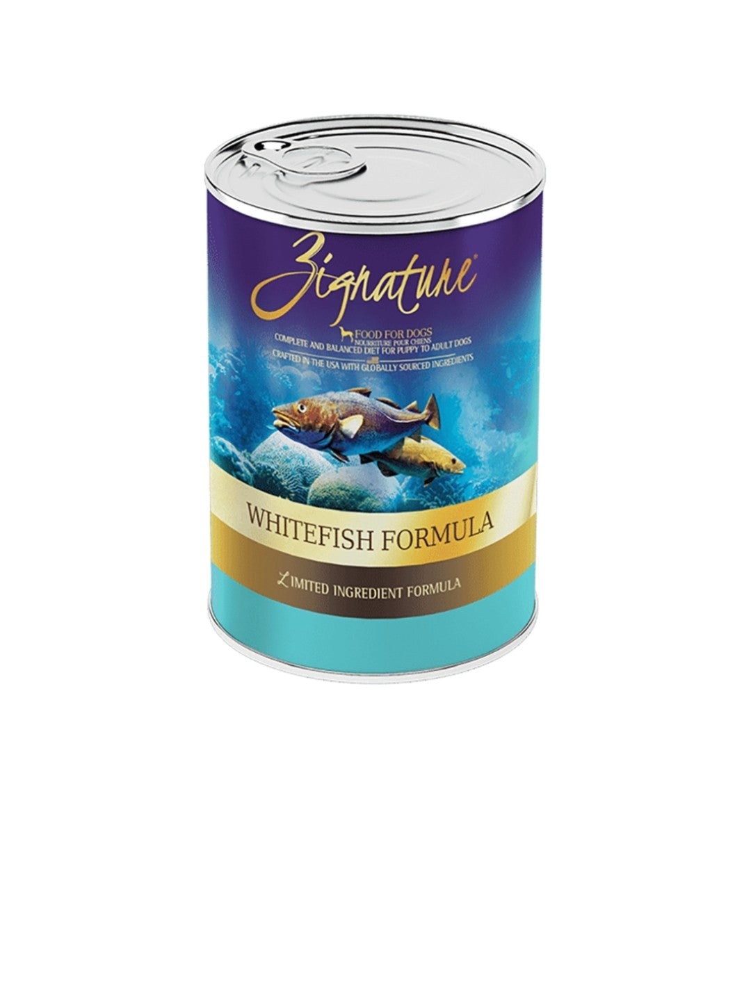 Zignature Dog Original Grain Free Whitefish With Probiotics 13oz cans 12 pack