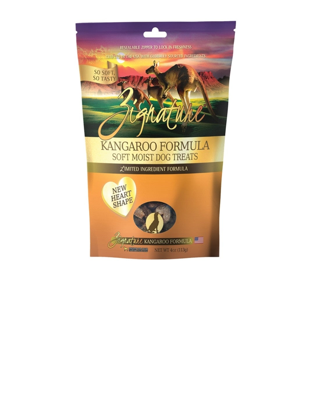 Zignature Dog Soft Moist Treats Grain Free Kangaroo 4 oz