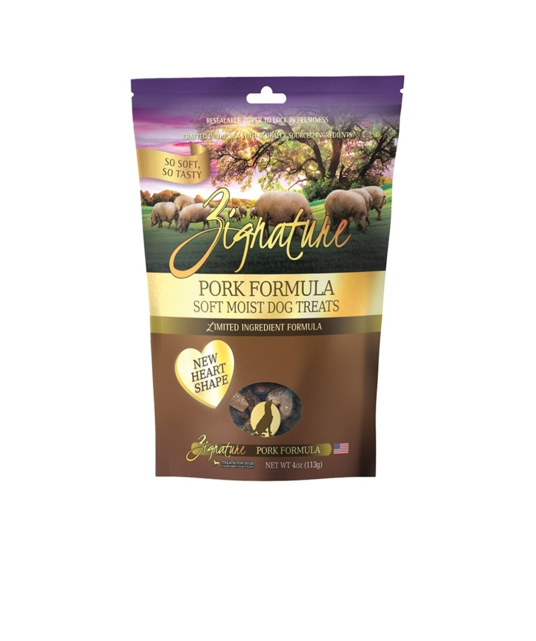 Zignature Dog Soft Moist Treats Grain Free Pork 4 oz