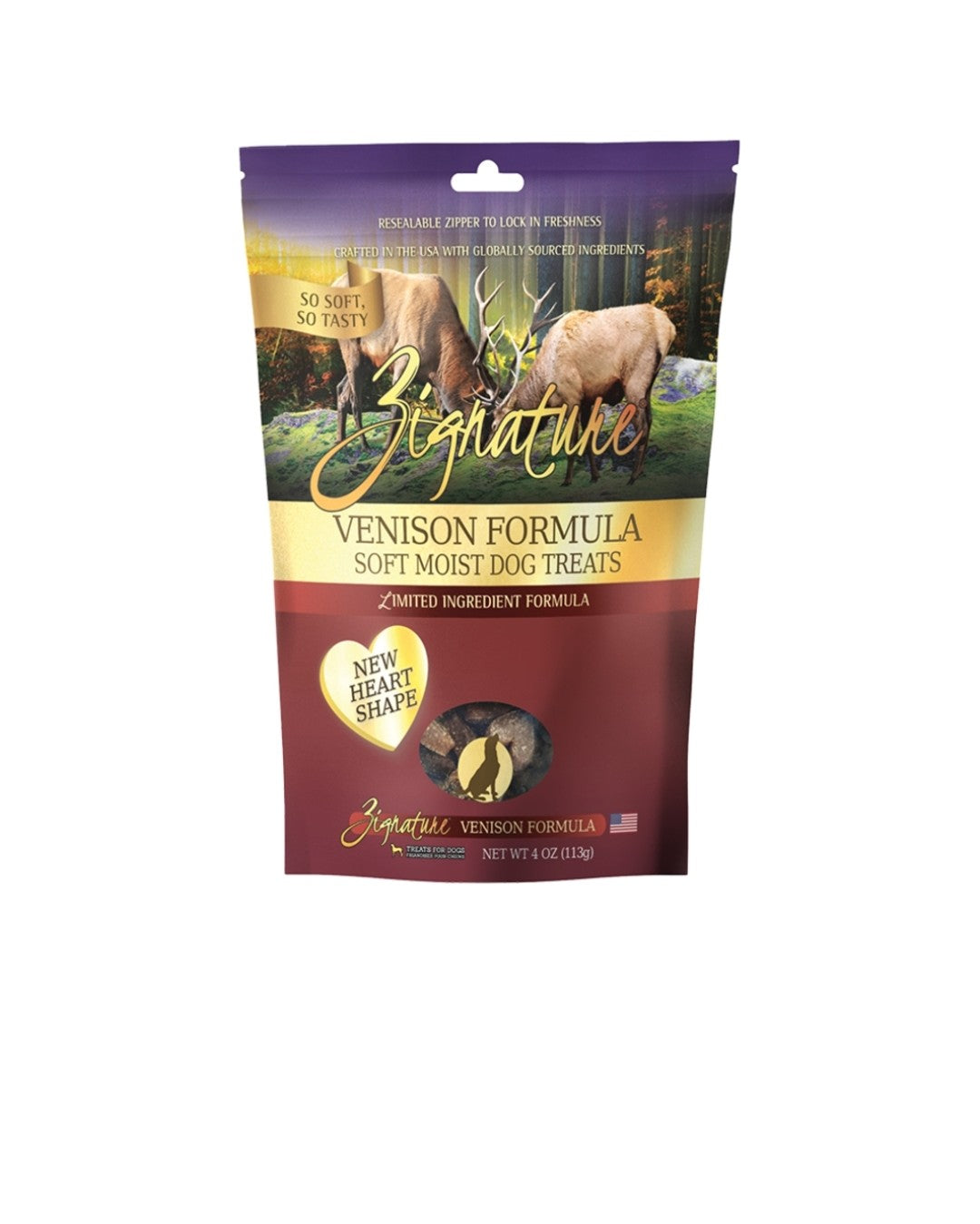 Zignature Dog Soft Moist Treats Venison 4 oz