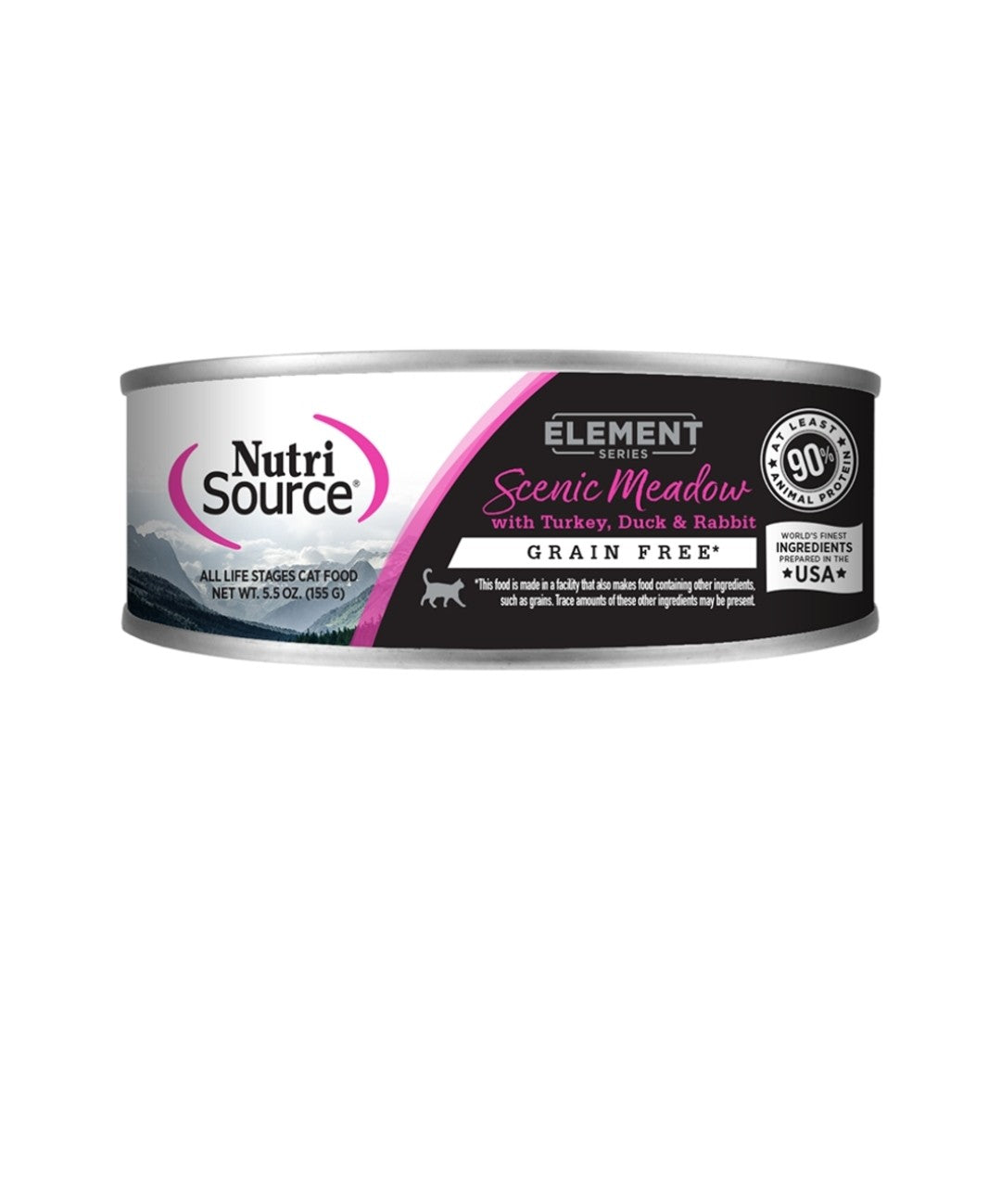 Nutrisource Cat Element Grain Free Scenic Meadow Turkey, Duck and Rabbit 5.5oz cans 12 pack