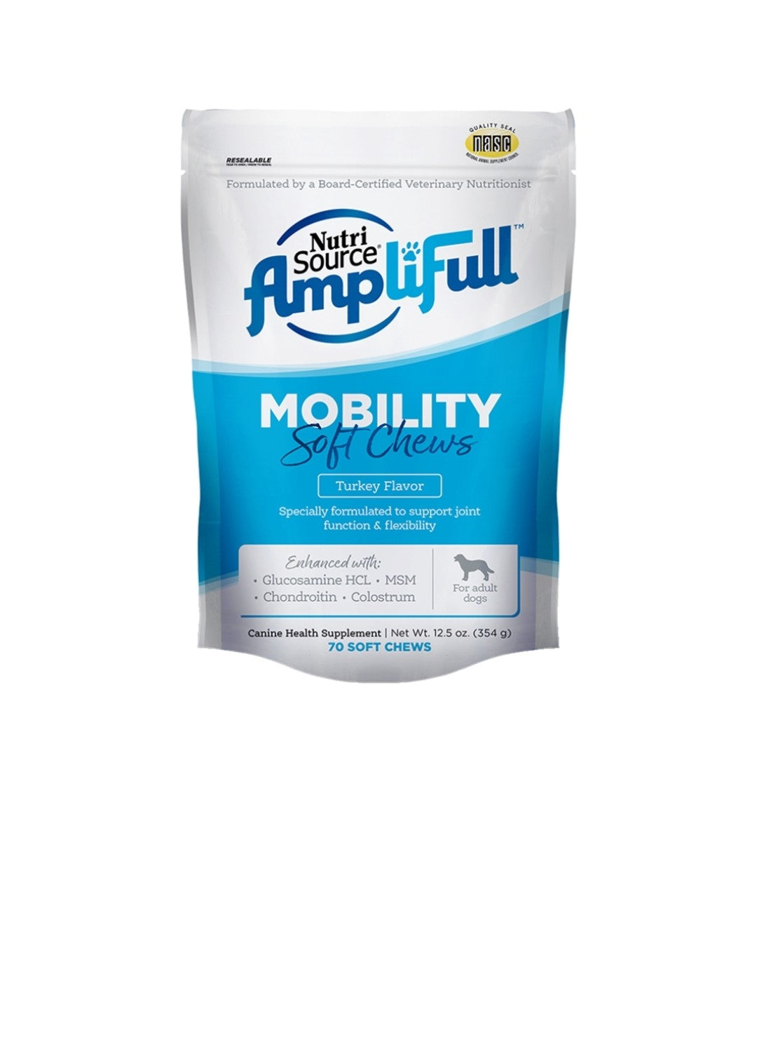Nutrisource Dog Amplifull Soft Chew Supplement Mobility 12.5 oz