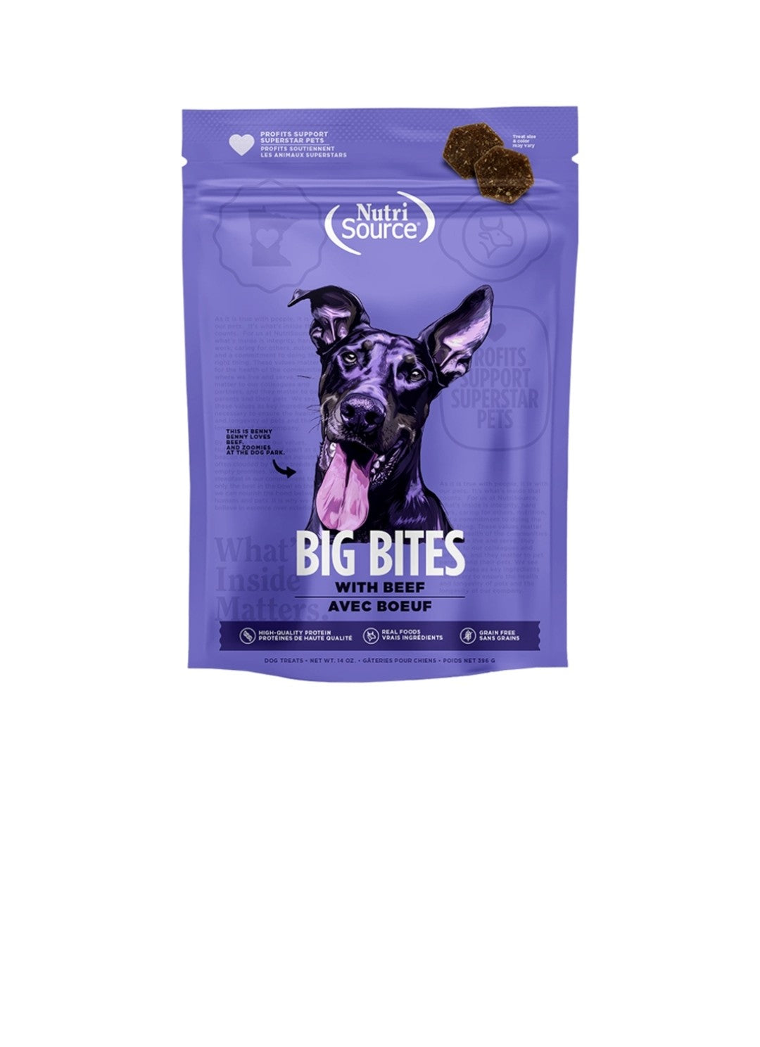 Nutrisource Dog Big Bites Grain Free Beef 14oz
