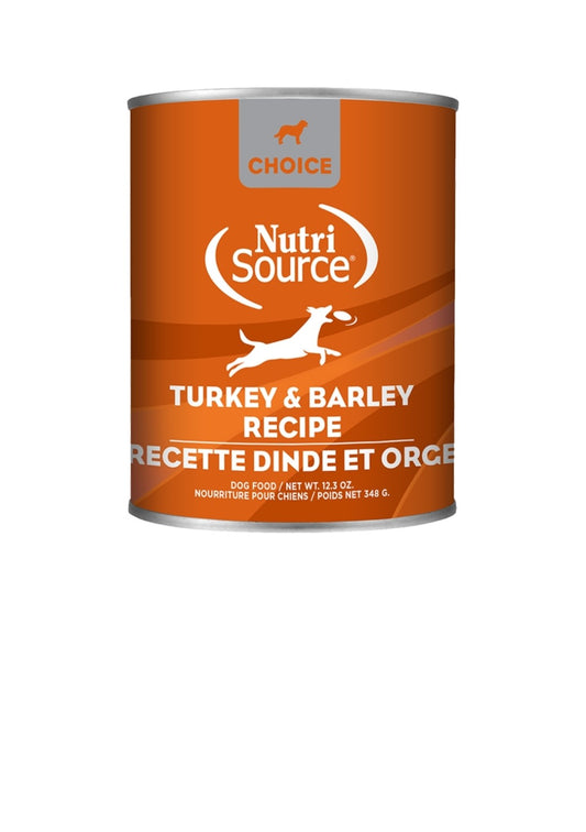 Nutrisource Dog Choice Turkey And Barley 12.3oz cans 12 pack