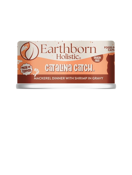 Earthborn Cat Holistic Grain Free Catalina Catch Mackerel Dinner With Shrimp 5.5 oz cans 24 Pack