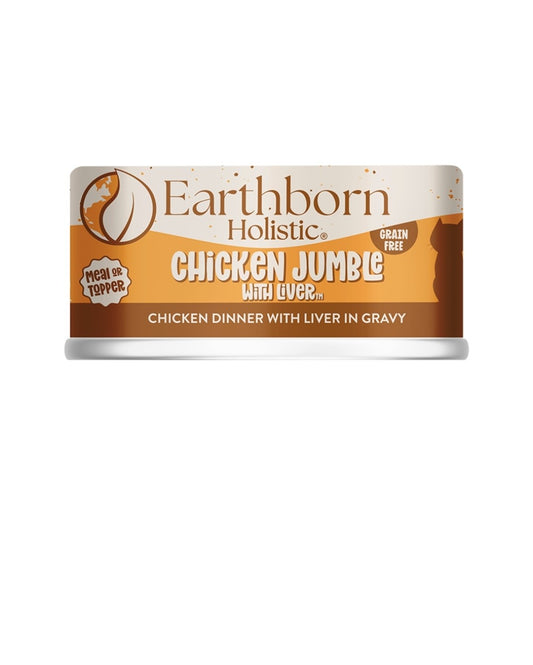 Earthborn Cat Holistic Grain Free Chicken Jumble Dinner With Liver 5.5 oz cans 24 pack
