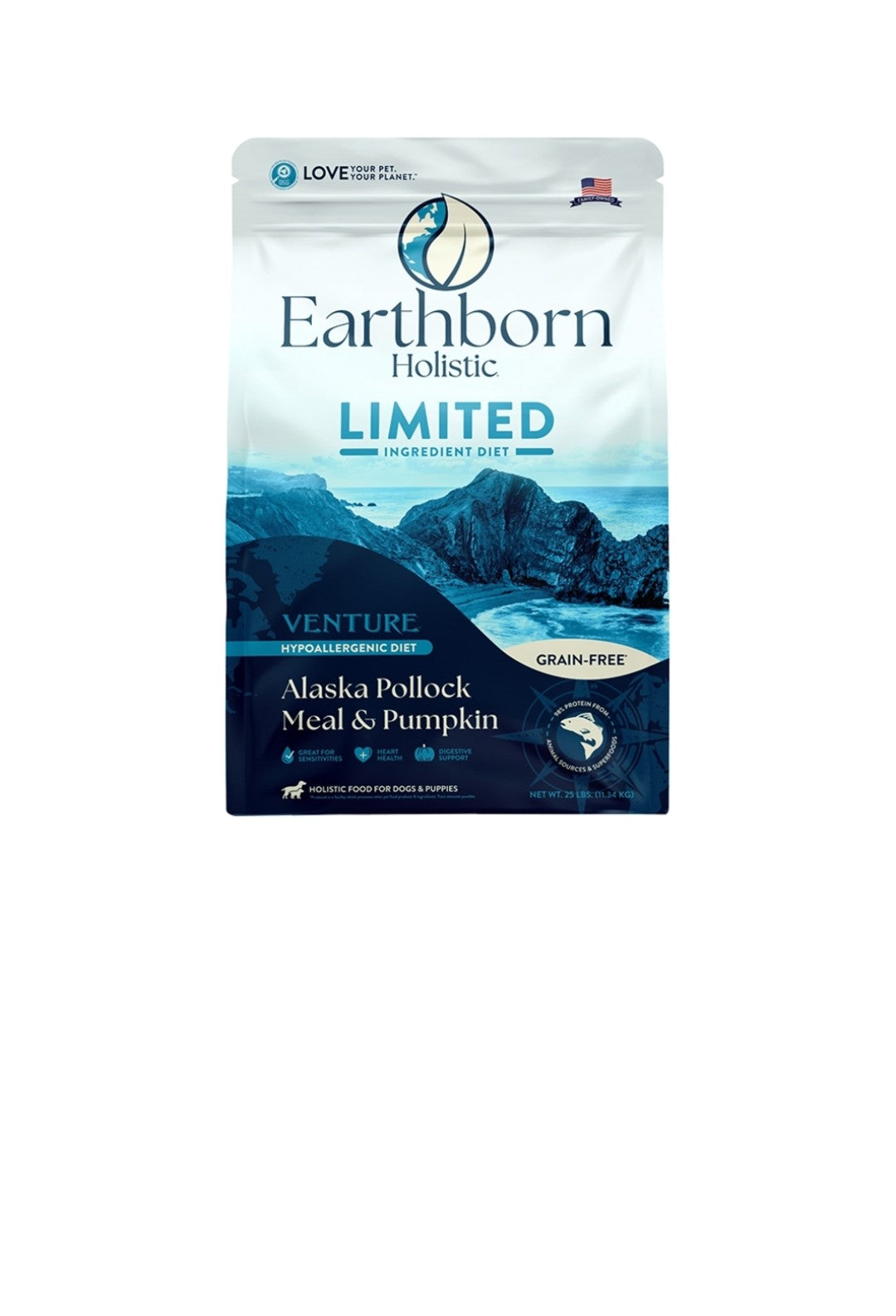 Earthborn Dog Venture Limited Ingredient Diet Grain Free Alaska Pollock And Pumpkin 4 lbs