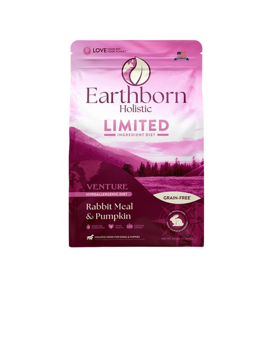 Earthborn Dog Venture Limited Ingredient Diet Grain Free Rabbit And Pumpkin 25 lbs