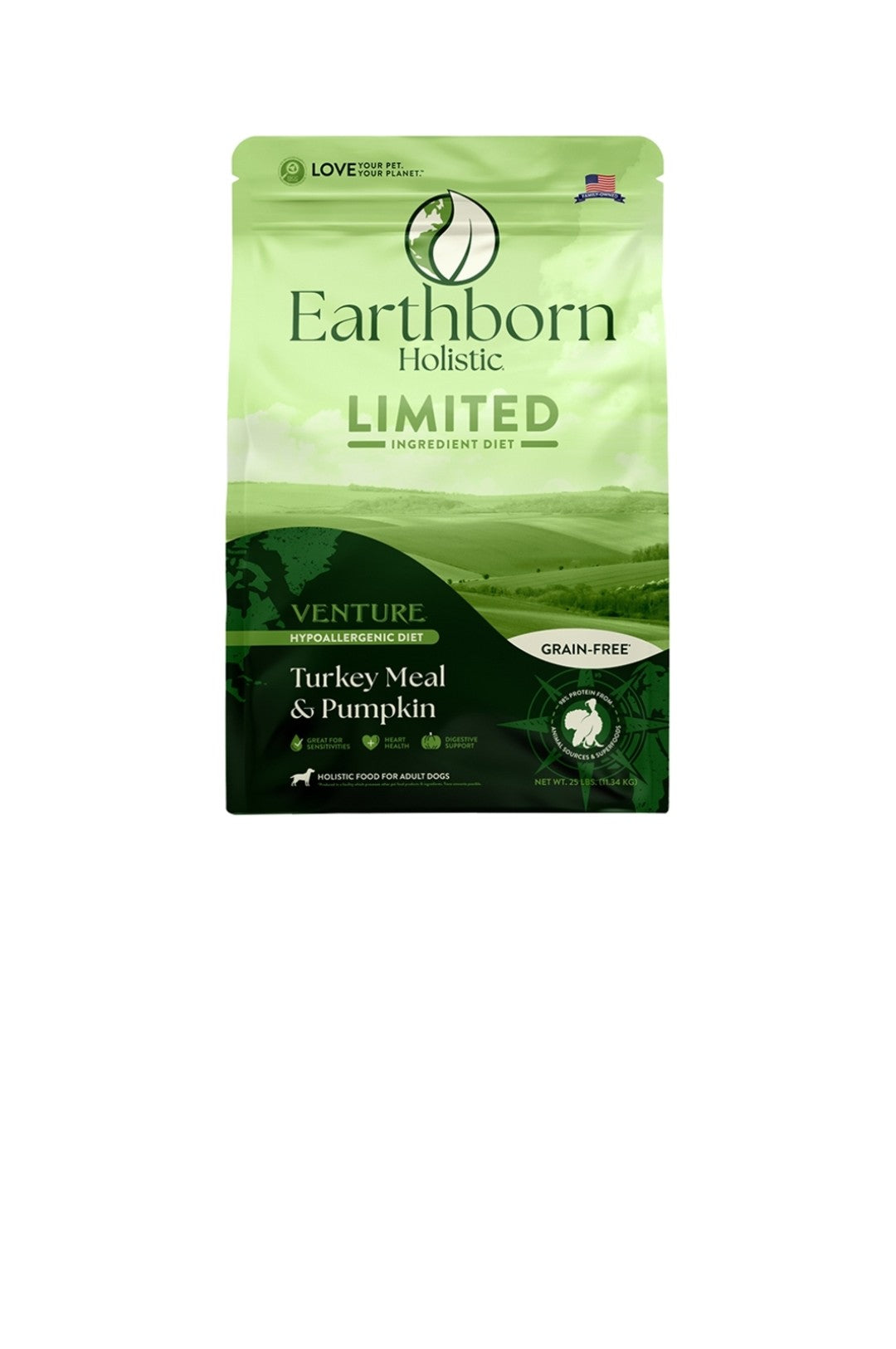 Earthborn Dog Venture Limited Ingredient Diet Grain Free Turkey and Pumpkin 4 lbs