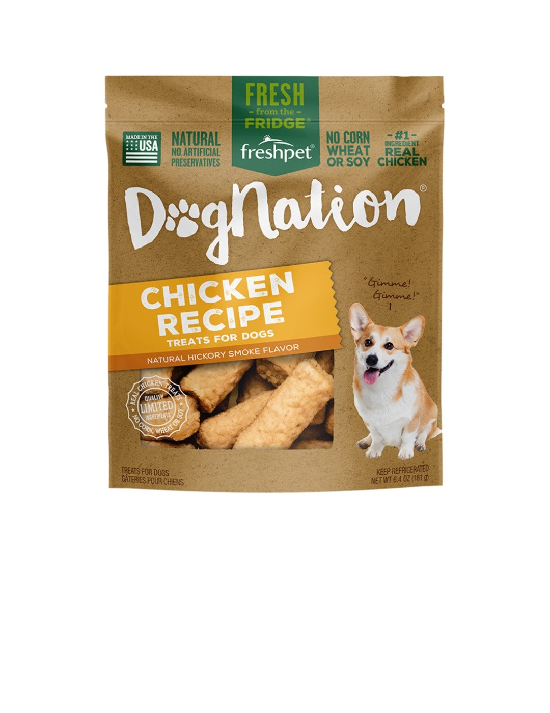 Freshpet Dog Refrigerated Dog Nation Treat Chicken 6.4 oz