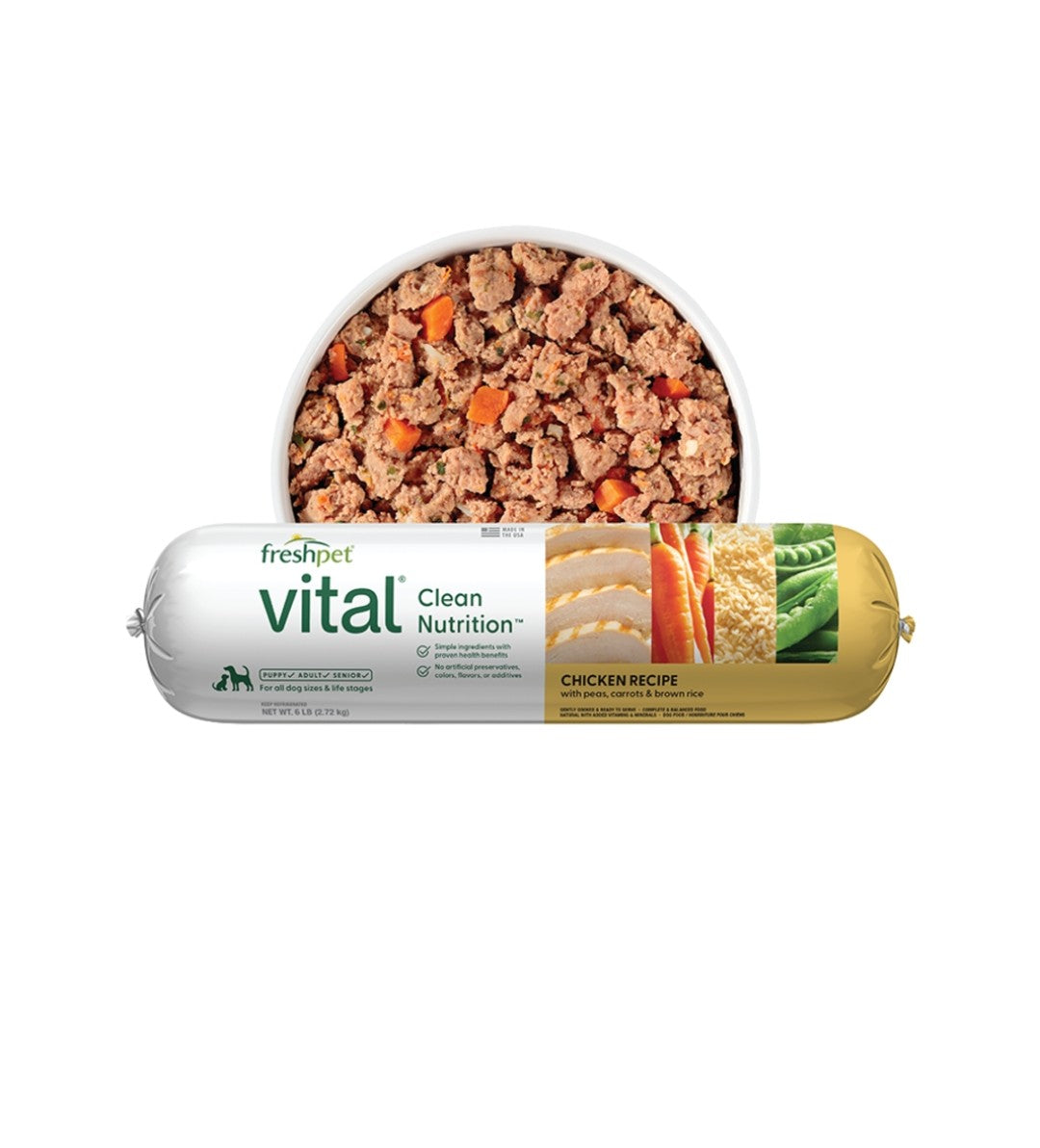 Freshpet Dog Refrigerated Vital Balance Chicken Vegetables and Rice 6 lbs