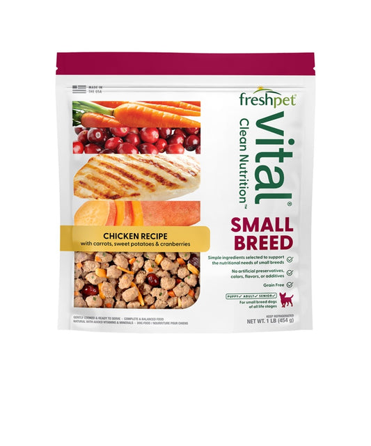 Freshpet Dog Refrigerated Vital Grain Free Small Breed Complete Meals 1 lbs