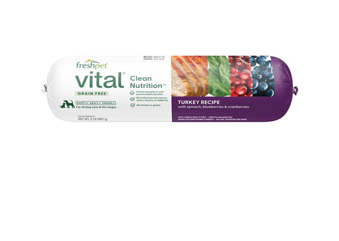 Freshpet Dog Refrigerated Vital Grain Free Turkey 2 lbs