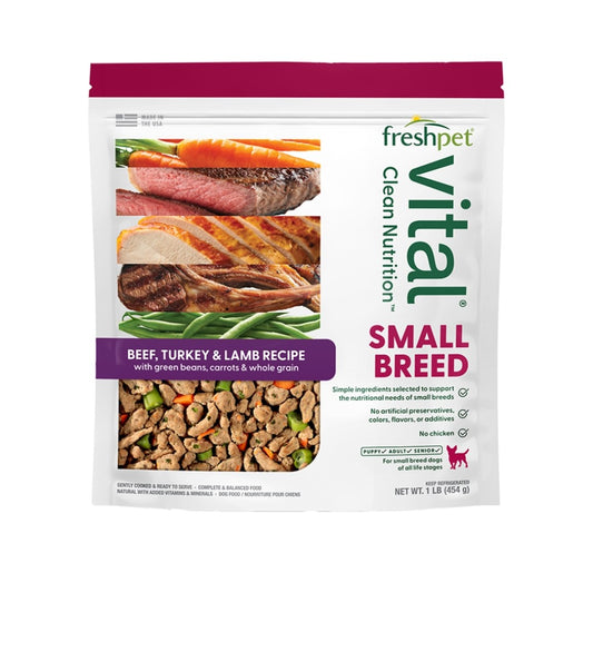 Freshpet Dog Refrigerated Vital Small Breed Complete Meals Beef 1 lbs