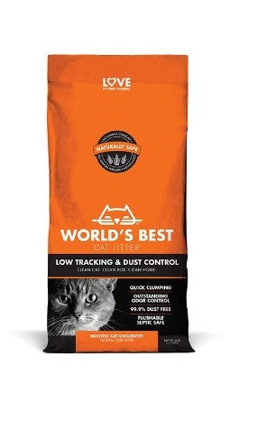 World's Best Low Track Dust Control Multi Cat Unscented Clumping Litter 28 lbs