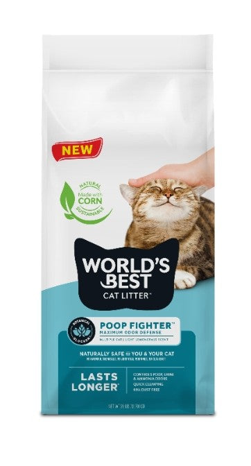 World's Best Poop Fighter Maximum Odor Defense Clumping Cat Litter 28 lbs