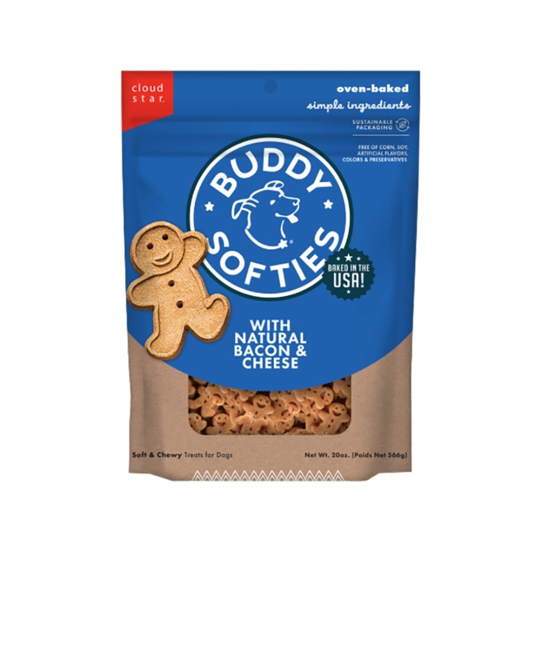 Cloud Star Dog Biscuits Treats Bacon and Cheese 6 oz