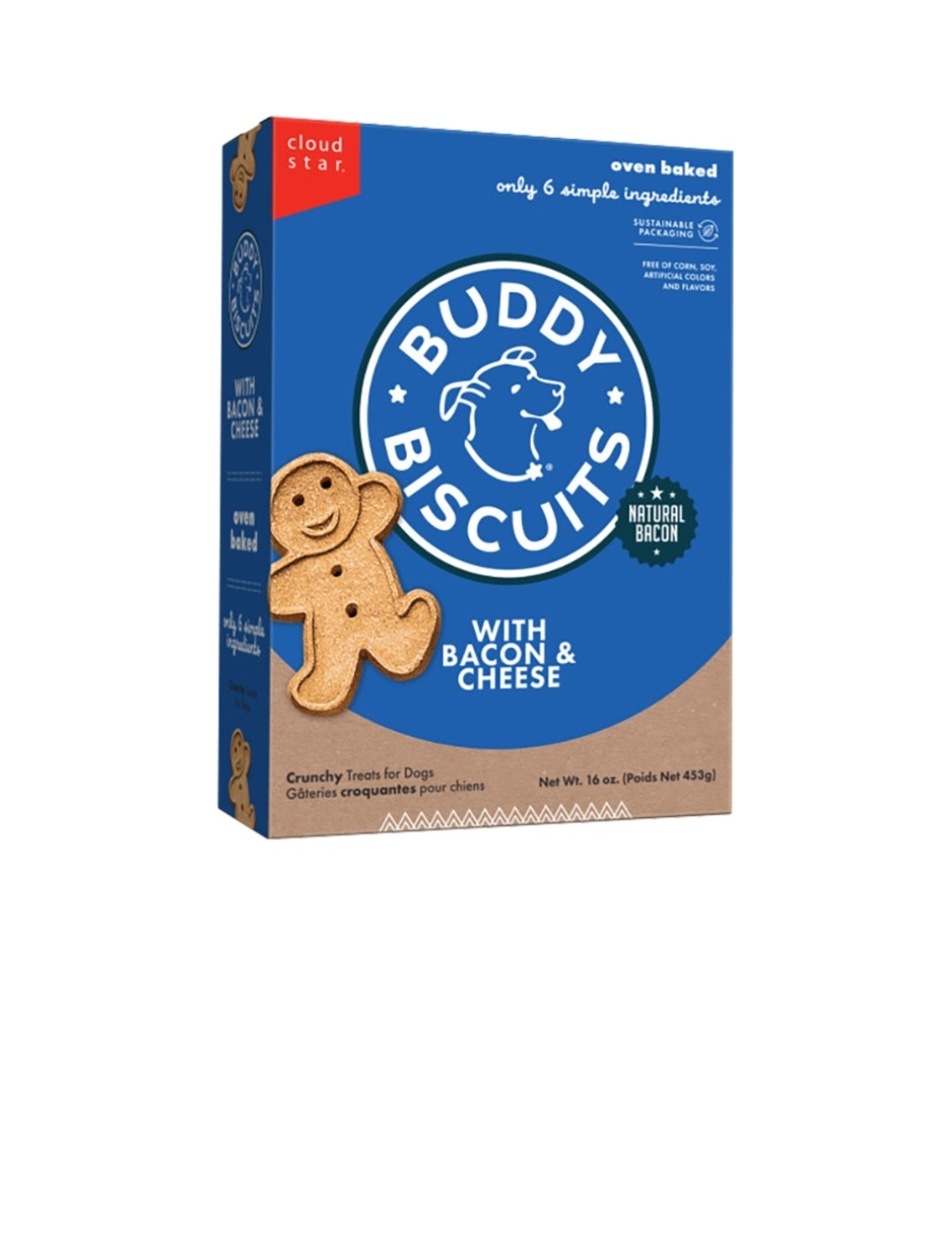 Cloud Star Dog Biscuits Treats Bacon and Cheese 16 oz