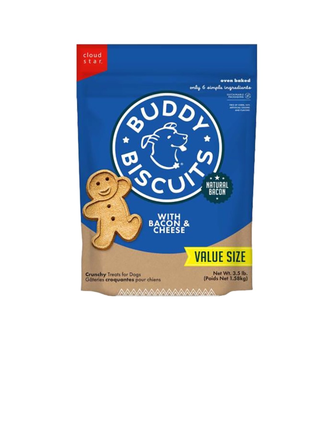 Cloud Star Dog Biscuits Treats Bacon and Cheese 3.5 lbs
