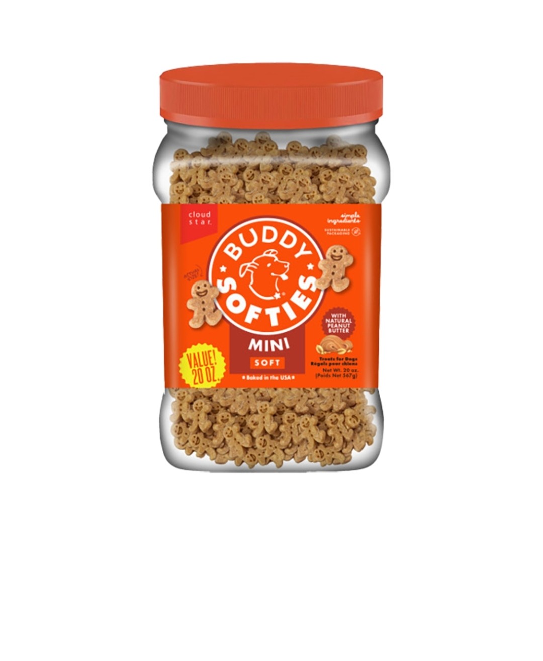 Cloud Star Dog Biscuits Treats Soft Peanut butter 20 oz jar
