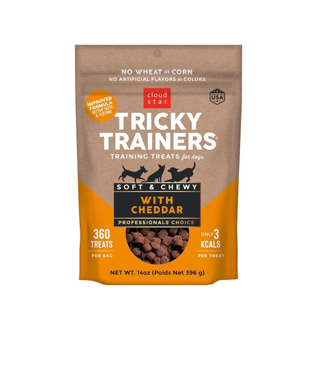 Cloud Star Dog Tricky Trainer Chewy Treats Cheddar 14 oz