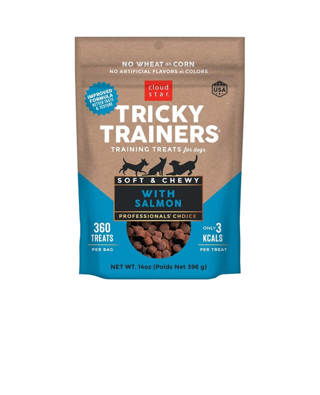 Cloud Star Dog Tricky Trainer Chewy Treats Salmon 14 oz