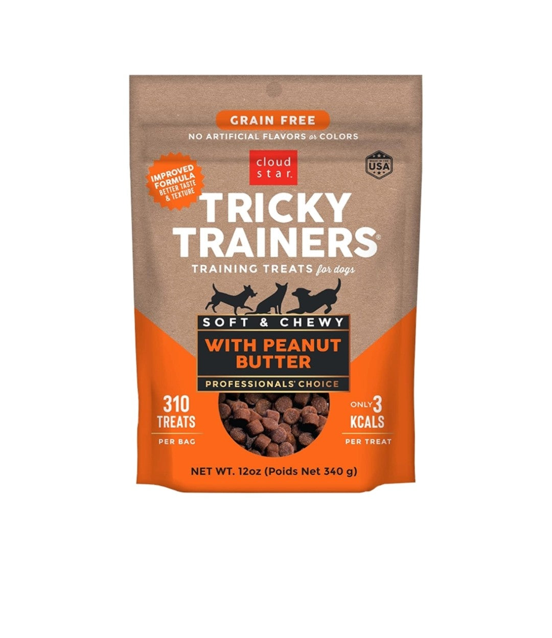 Cloud Star Dog Tricky Trainer Chewy Treats Grain Free Peanut butter 5 oz