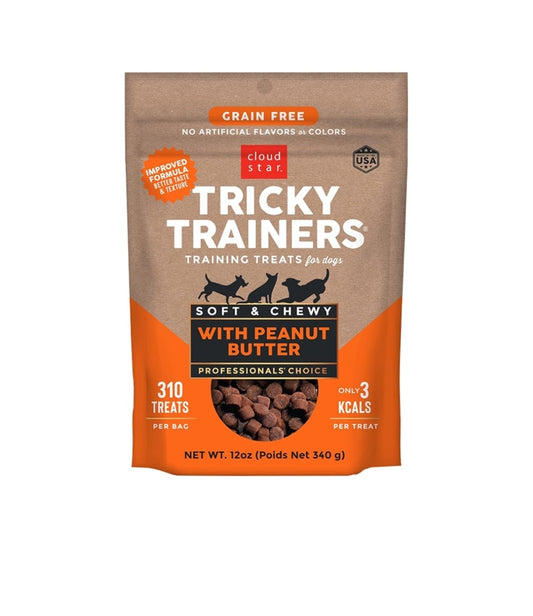 Cloud Star Dog Tricky Trainer Chewy Treats Grain Free Peanut butter 5 oz
