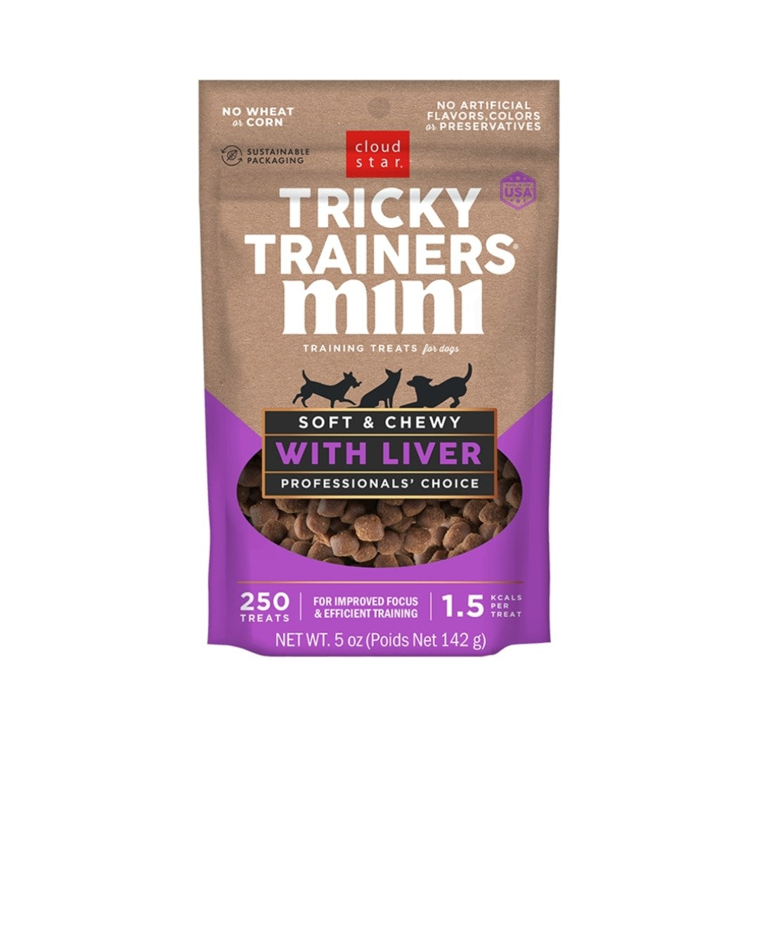 Cloud Star Dog Tricky Trainer Mini Liver 5oz