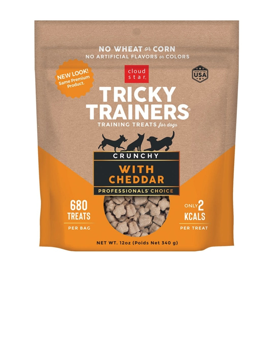 Cloud Star Dog Tricky Trainer Crunchy Treats Cheddar 12 oz