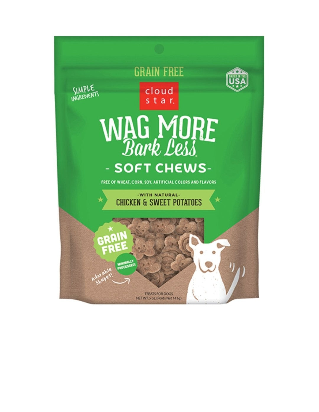 Cloud Star Dog Wag More Bark Less Grain Free Chewy Chicken and Sweet Potato 5 oz