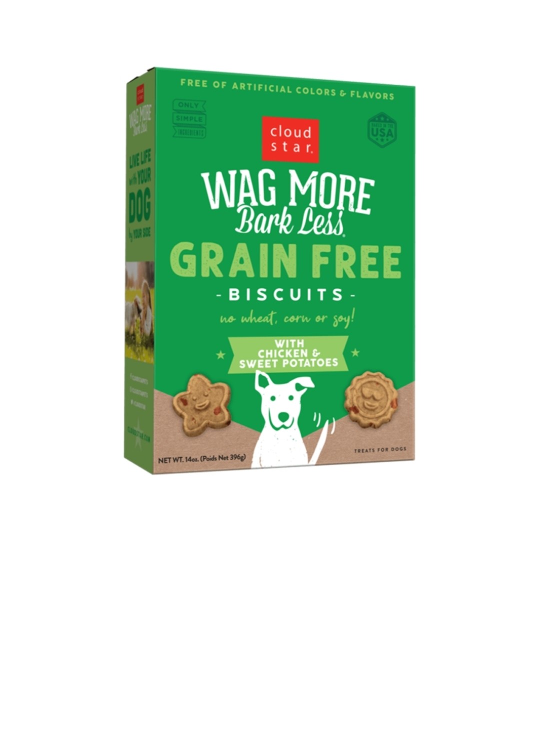Cloud Star Dog Wag More Bark Less Grain Free Crunchy Treats Chicken and Sweet Potato 14 oz