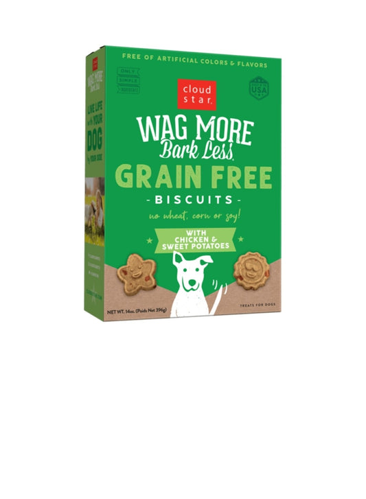 Cloud Star Dog Wag More Bark Less Grain Free Crunchy Treats Chicken and Sweet Potato 14 oz