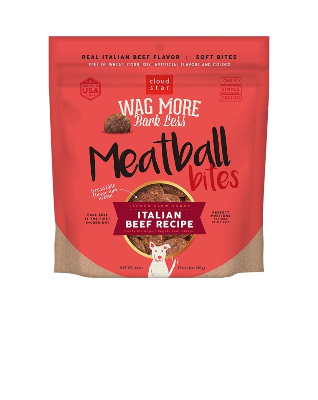Cloud Star Dog Wag More Bark Less Grain Free Meatball Beef 14 oz