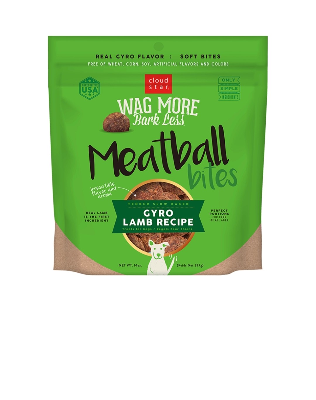 Cloud Star Dog Wag More Bark Less Grain Free Meatball Lamb 14 oz