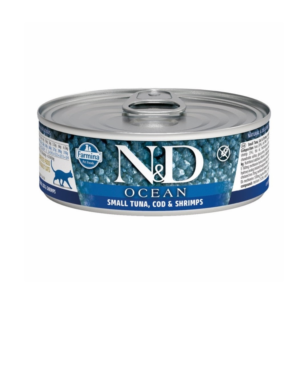 Farmina Cat N&D Ocean Grain Free Tuna Cod and Shrimp 2.5 oz cans 24 pack