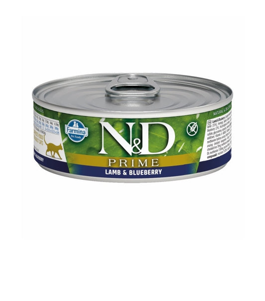 Farmina Cat N&D Prime Grain Free Lamb and Blueberry 2.5 oz cans 24 pack