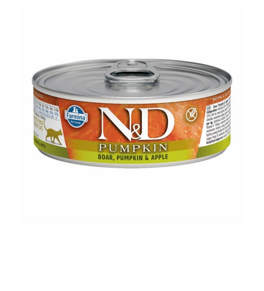 Farmina Cat N&D Pumpkin Grain Free Boar and Apple 2.5 oz cans 24 pack