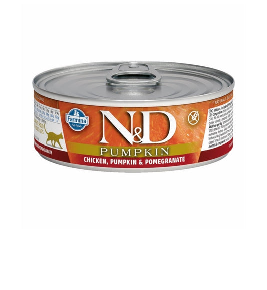 Farmina Cat N&D Pumpkin Grain Free Chicken And Pomegranate 2.5 oz cans 24 pack