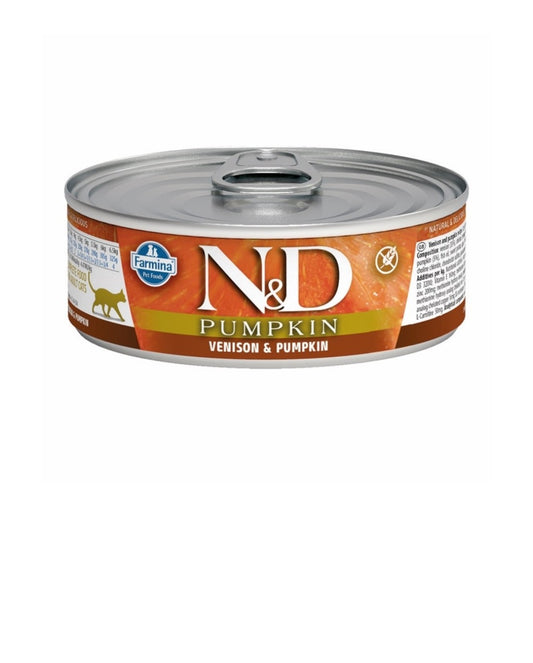 Farmina Cat N&D Pumpkin Grain Free Venison and Apple 2.5 oz cans 24 pack