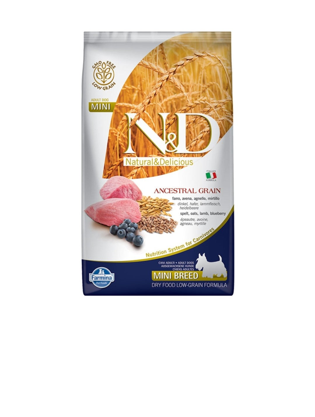 Farmina Dog N&D Ancestral Grain Adult Mini Lamb and Blueberry 5.5 lbs