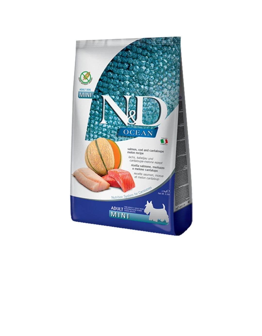 Farmina Dog N&D Ocean Adult Mini Grain Free Salmon, Cod and Cantaloupe 5.5 lbs