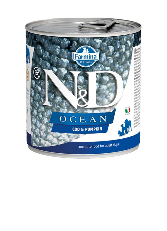 Farmina Dog N&D Ocean Grain Free Cod and Pumpkin 10 oz cans 6 pack
