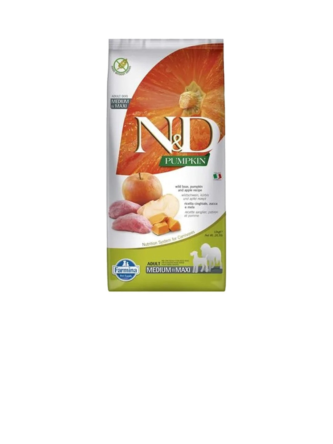 Farmina Dog N&D Pumpkin Adult Medium And Maxi Grain Free Boar and Apple 5.5 lbs