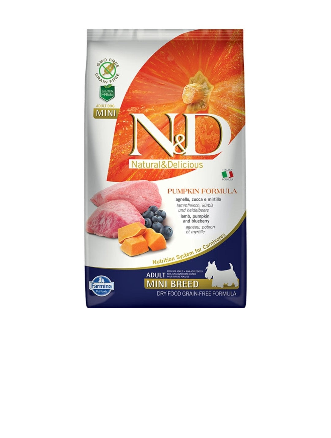 Farmina Dog N&D Pumpkin Adult Mini Grain Free Lamb and Blueberry 5.5 lbs
