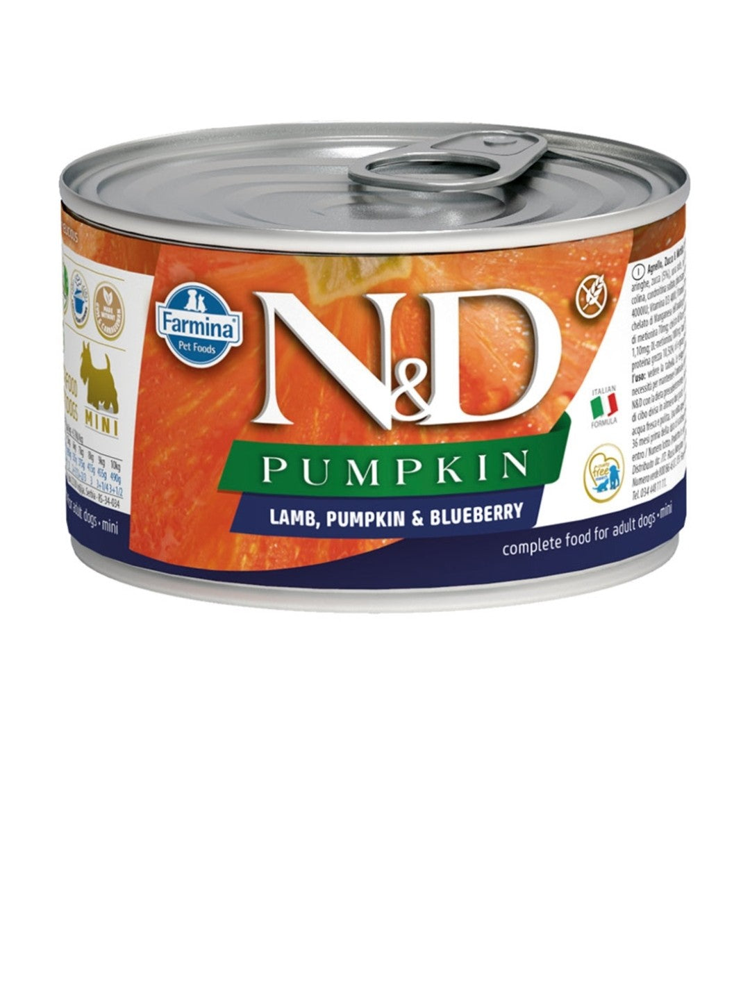 Farmina Dog N&D Pumpkin Grain Free Lamb and Blueberry 4.9 oz cans 6 pack