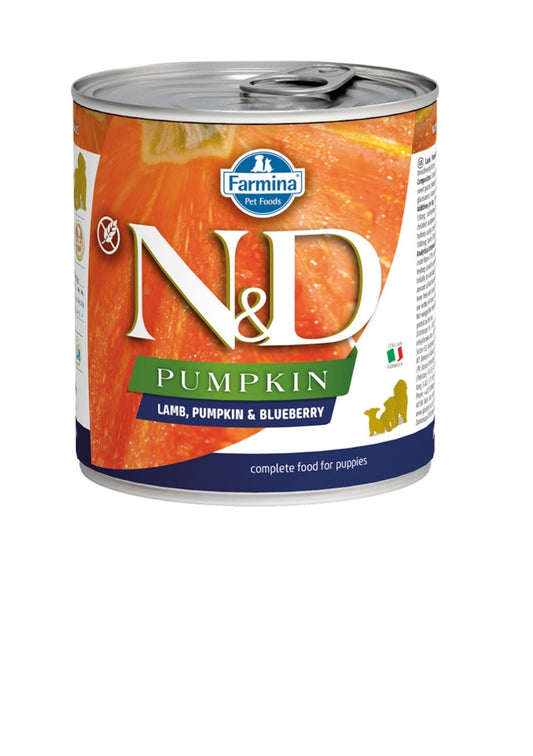 Farmina Dog N&D Pumpkin Grain Free Puppy Lamb And Blueberry 10 oz cans 6 pack