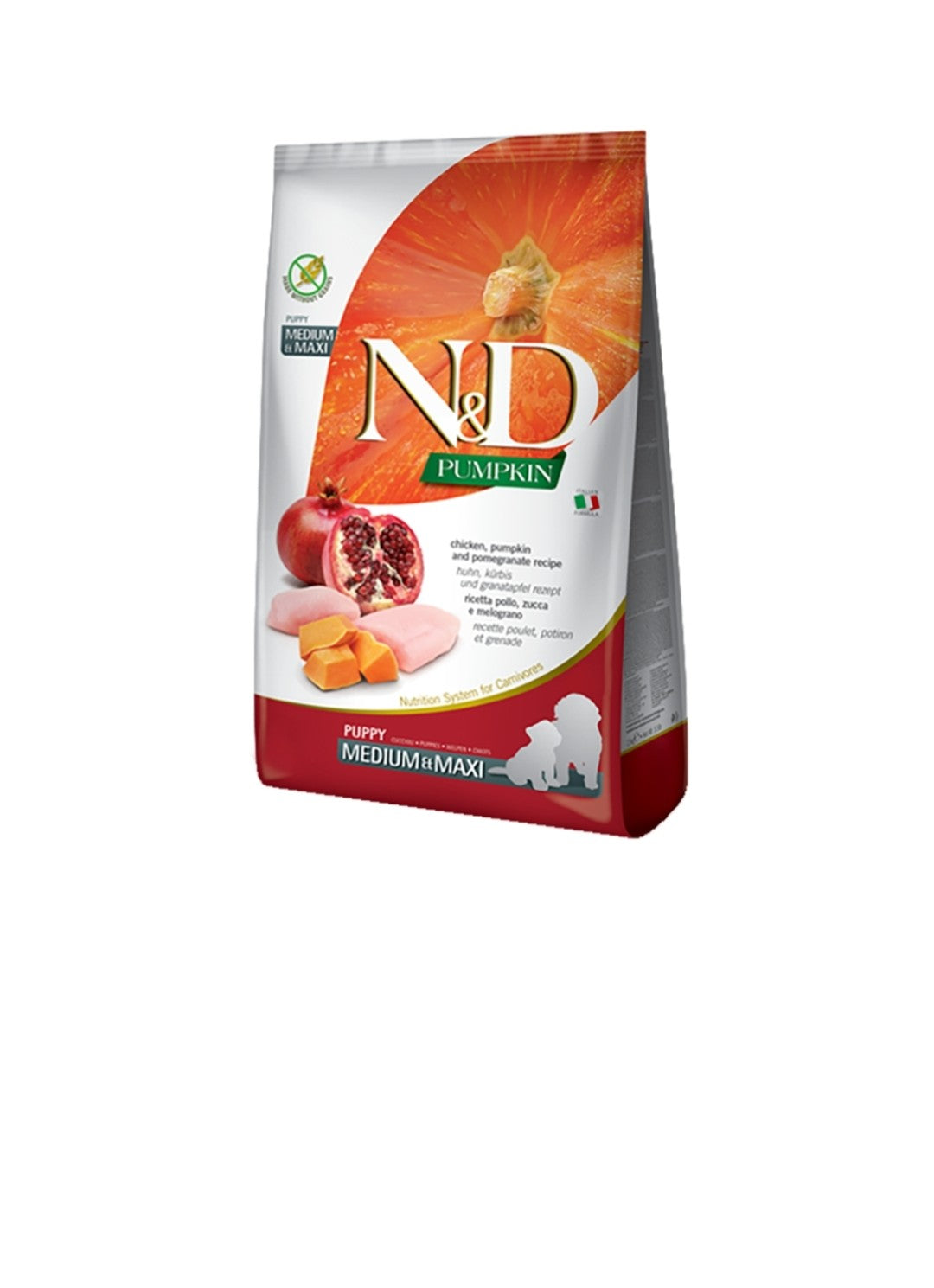 Farmina Dog N&D Pumpkin Puppy Medium And Maxi Grain Free Chicken And Pomegranate 26.4 lbs