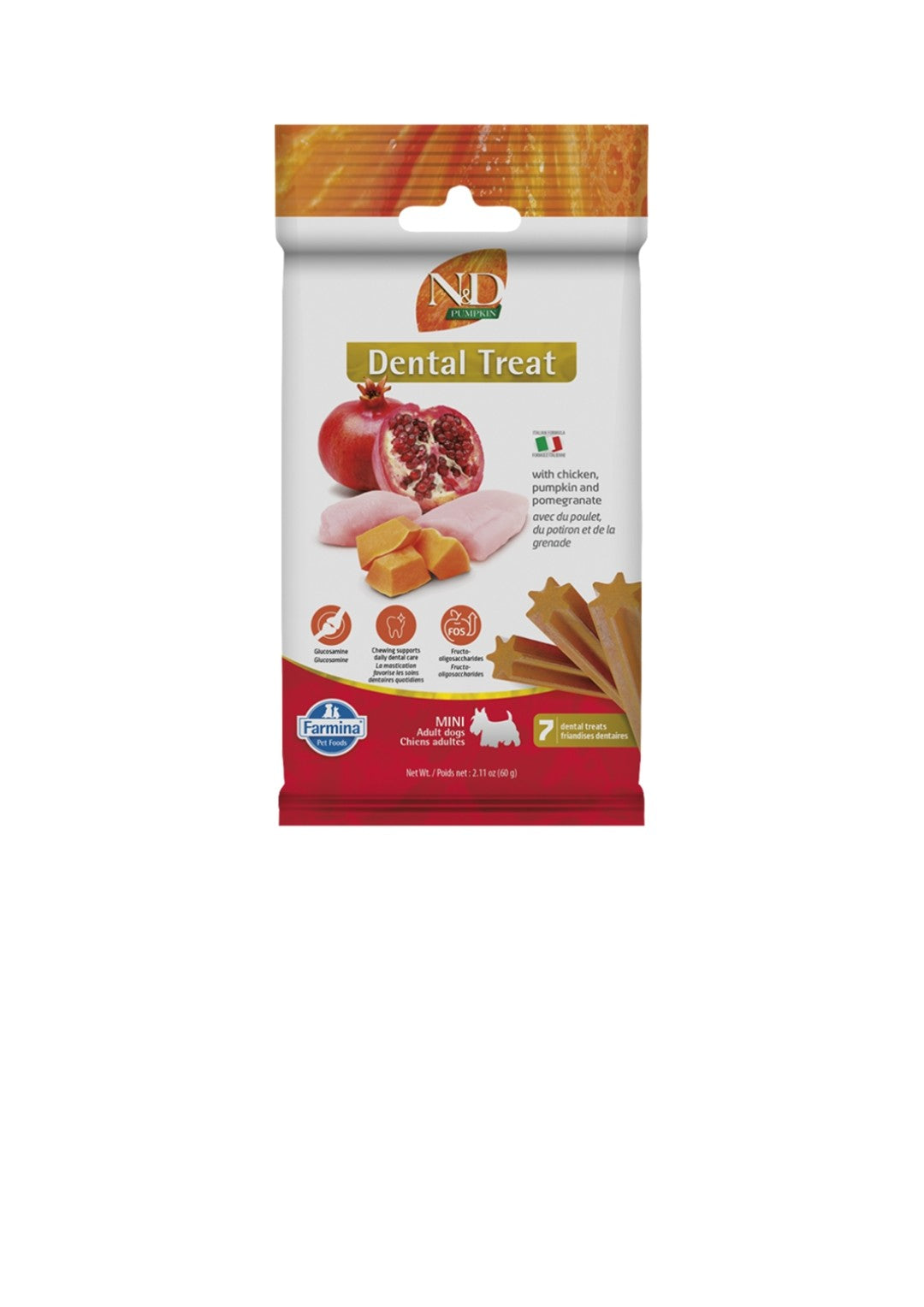 Farmina Dog N&D Pumpkin Treats Mini Grain Free Chicken And Pomegranate 60 g